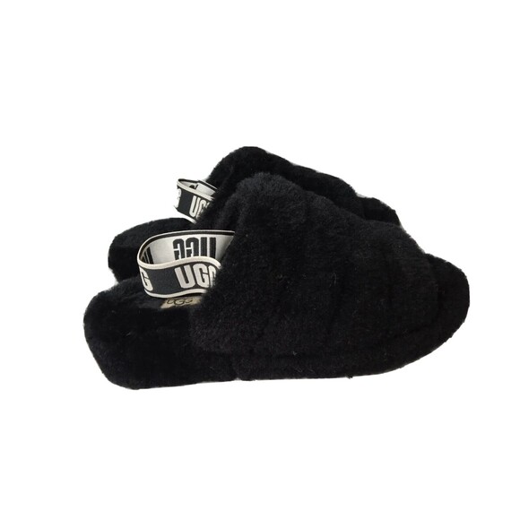 UGG Fluff Yeah Slide Black Sandals Women's Size 8 Shoes Black - Picture 3 of 11